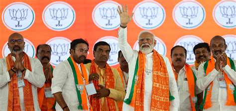 Pm Modi Addresses A Public Meeting In Telanganas Jagtial