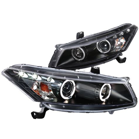 Spec D Tuning Twin Halo Black Projector Headlights For 2008 2012 Honda