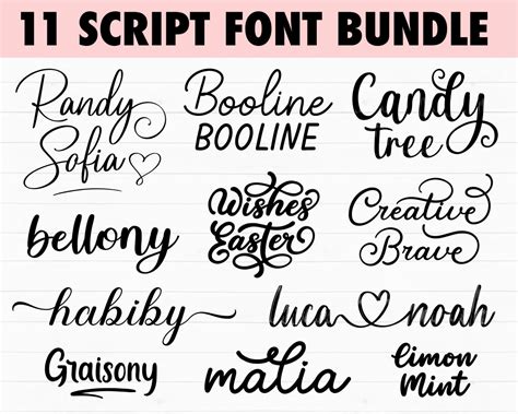 Cursive Fonts Bundle Cursive Fonts For Cricut Cursive Font Bundle Fonts ...