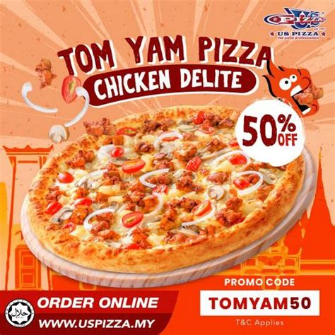 May Onward Us Pizza Tom Yam Pizza Chicken Delite Off