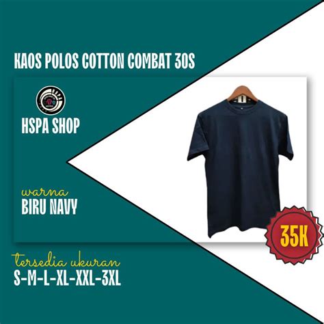 Jual Kaos Polos Biru Navy Kaos Polos Cotton Combed 30s Pria And Wanita Shopee Indonesia