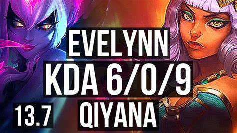 EVE Vs QIYANA JNG 6 0 9 Rank 3 Eve 68 Winrate Dominating KR