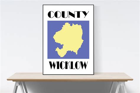 County Wicklow Map Print, Map of Wicklow Print, Wicklow Modern Art ...