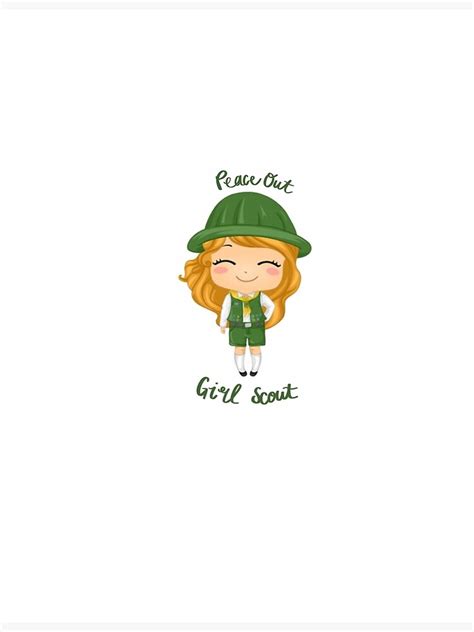 Peace Out Girl Scout Sticker Poster For Sale By Quickysticky Redbubble