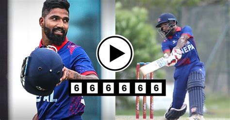 Dipendra Singh Airee Six Sixes In An Over Against Qatar