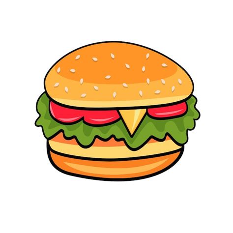 Premium Vector Illustration Of Stylized Hamburger Or Cheeseburger