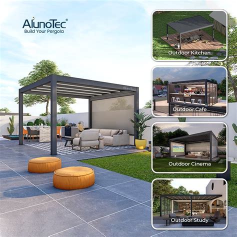 Alunotec Outdoor Motorized Aluminium Shade Garden Electric Bioclimatic