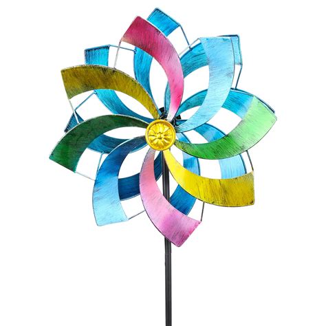 Wind Spinner Multicolored Outdoor Metal Sculpture Kinetic Colorful Wind