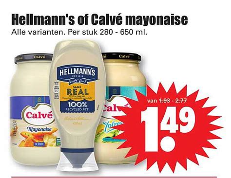 Hellmann S Of Calv Mayonaise Aanbieding Bij Dirk Folders Nl