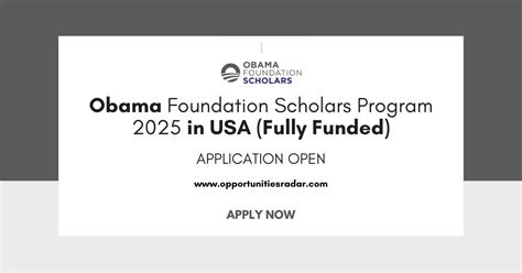 Obama Foundation Scholars Program 2025 In Usa Fully Funded