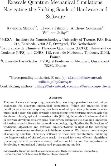 Exascale Quantum Mechanical Simulations Navigating The Shifting Sands