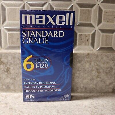 Maxell Blank Standard Grade 6 Hour VHS Tape T 120 Videocassette BRAND