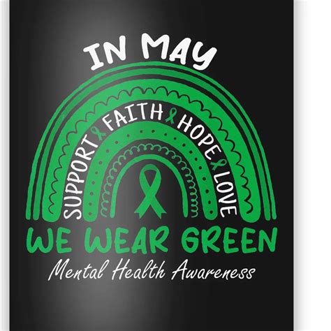 Mental Health Matters We Wear Green Mental Health Awareness Poster