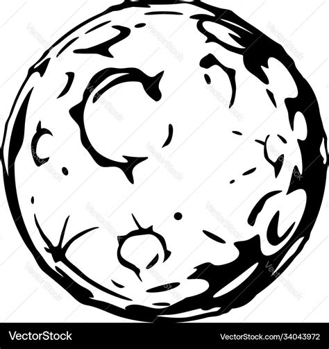 Full moon cartoon black and white Royalty Free Vector Image