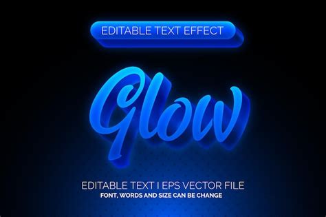 Premium Vector Blue Glow Text Effect