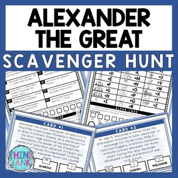 Alexander The Great Scavenger Hunt Reading Comprehension Activity