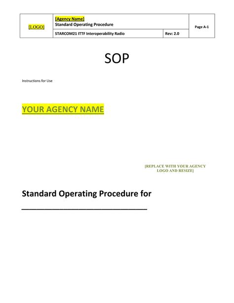 37 Best Standard Operating Procedure Sop Templates