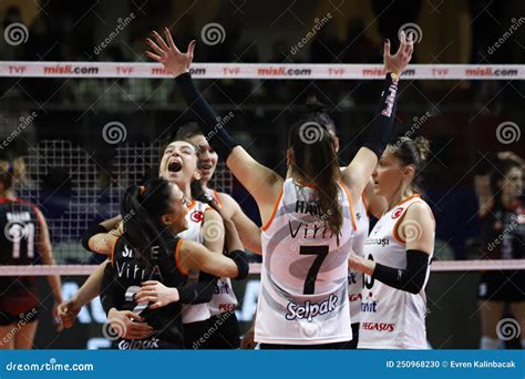 Turk Hava Yollari Vs Eczacibasi Turkish Sultans League Match Editorial