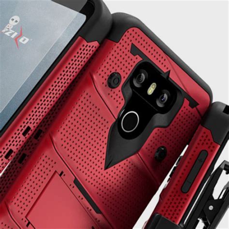 Zizo Bolt Series Lg G Tough Case Belt Clip Red