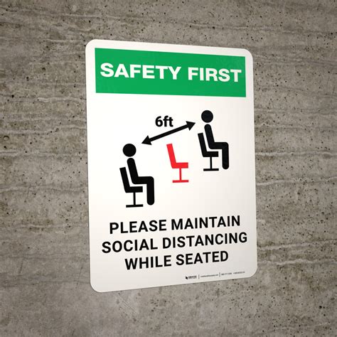 Safety First Please Maintain Social Distancing While Seated Portrait