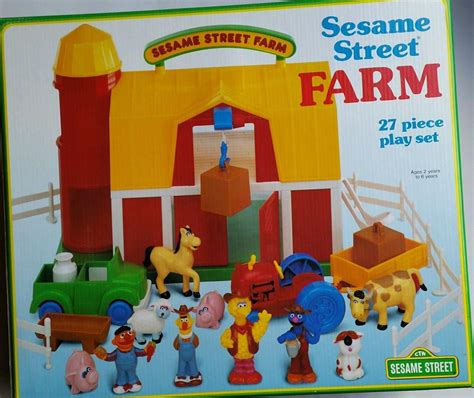 New 1990 Vintage Illco Sesame Street Farm Playset 90s Kid Preschool Nib