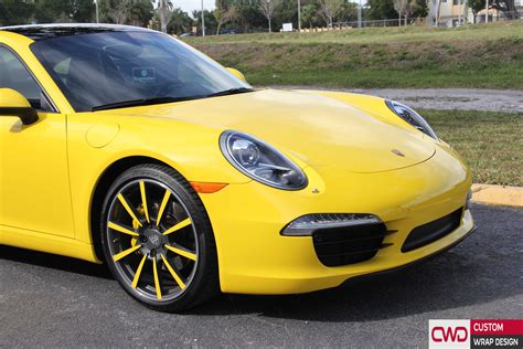 Porsche 911 Carrera Gloss Bright Yellow | CWDWRAP