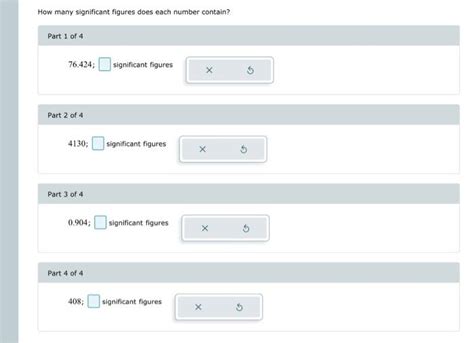 Solved How Many Significant Figures Does Each Number