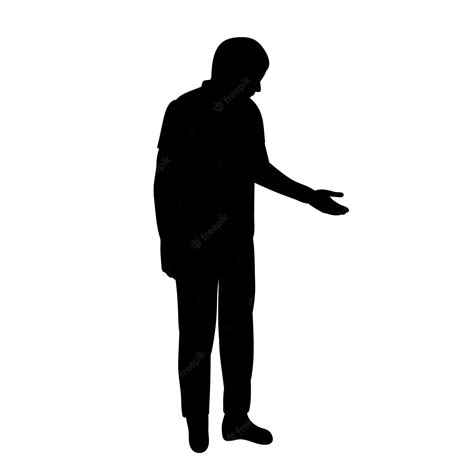 Premium Vector White Background Black Silhouette Man