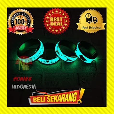 Jual CINCIN TITANIUM PRIA SILVER GLOW IN THE DARK CINCIN MENYALA UNISEX