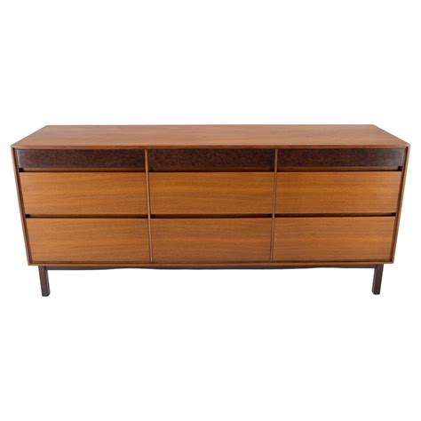 Mid Century Danish Modern Long Walnut Dresser For Sale At 1stdibs Walnut Dresser Modern Long