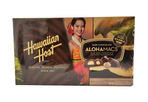 Hawaiian Host "ALOHAMACS" Dark Chocolate Covered Macadamia Nuts 12 oz