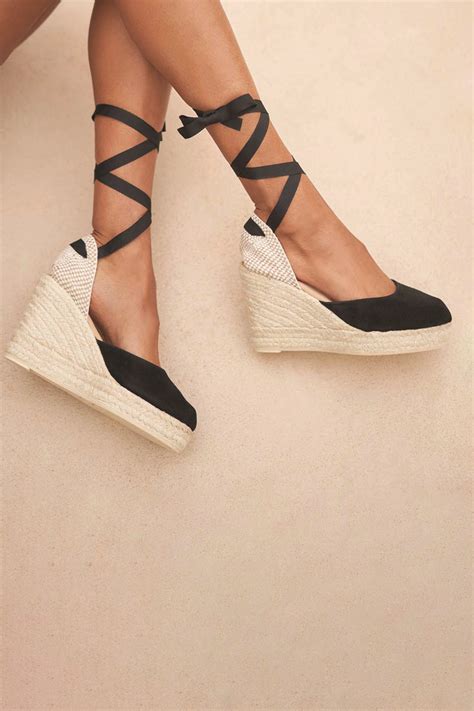 Manebi Wedge Hamptons Black Suede Mikostores Miko