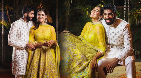 Jasprit Bumrah Sanjana Ganesan’s Haldi And Mehendi Ceremonies The Couple Looked Lovely Together