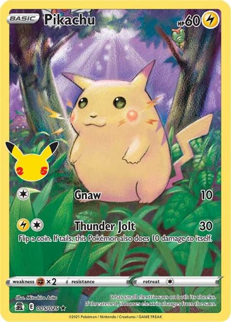 Pikachu 5 25 Celebrations Full Art Holo Rare Shady Bloom