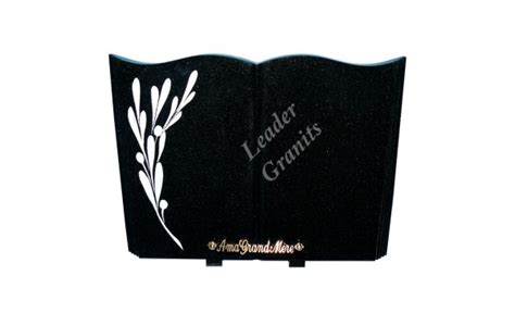 Plaque Funeraire Forme Livre En Granit Noir Fin Lg