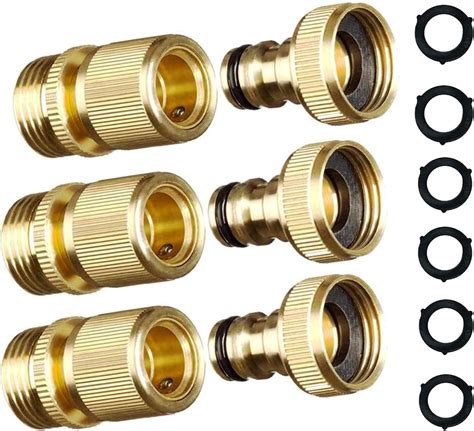 Garden Hose Quick Connect Garden Hose Fittings 3 Pack Solid Brass