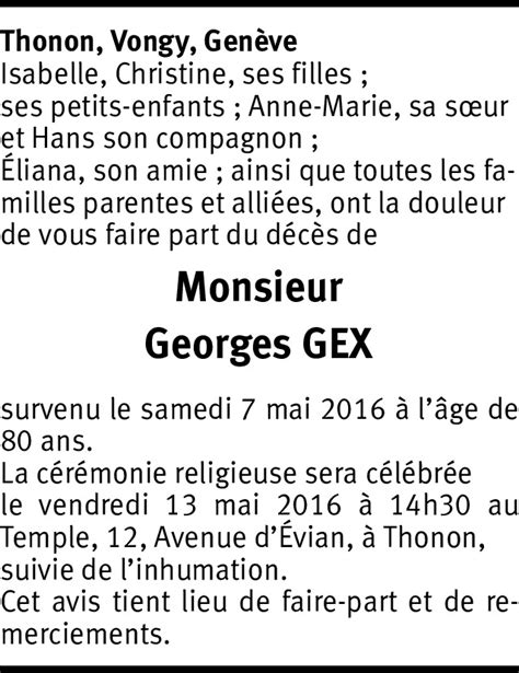 Georges Gex Hommages