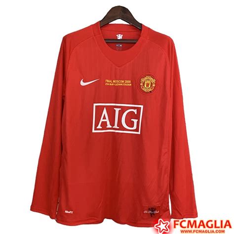 Nuova Maglie Calcio Manchester United Retro Prima Manica Lungas