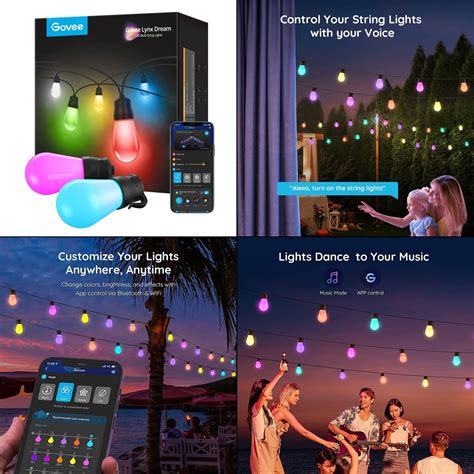 Govee Smart Outdoor LED String Lights - App-Controlled Colors ...