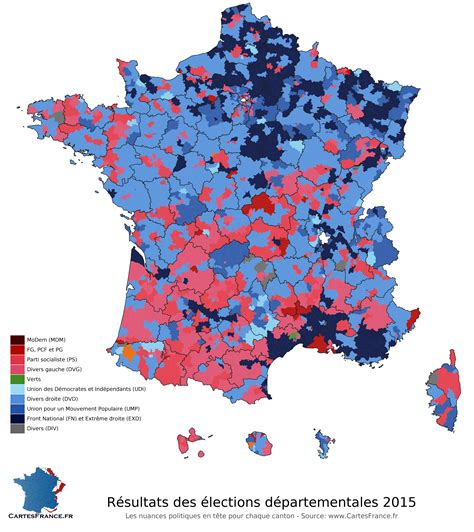 Carte Des Lections D Partementales Er Tour