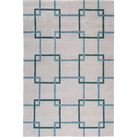 The Rug Company Square Chains Teal Area Rug | Perigold