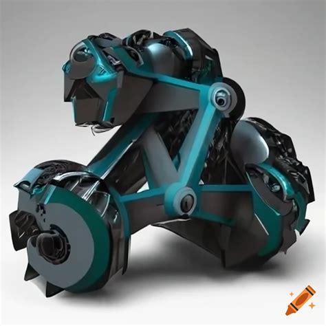 Image Of A Futuristic Tetrahedral Robot With Mecanum Wheels On Craiyon