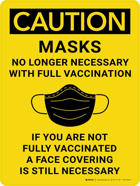 Caution Masks No Longer Necessary With Full Vaccination If You Are Not Fully Vaccinated A