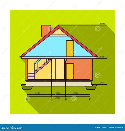 Dibujo Técnico Del Icono De La Casa En Estilo Plano Aislado En El Fondo