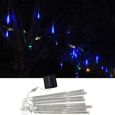 Outdoor Solar Led Meteor Shower Light 30cm 144 Leds 8 Tubes Waterproof