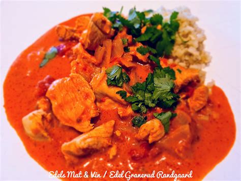 Edels Mat Smakfull Kyllinggryte Med Red Curry Kokosmelk