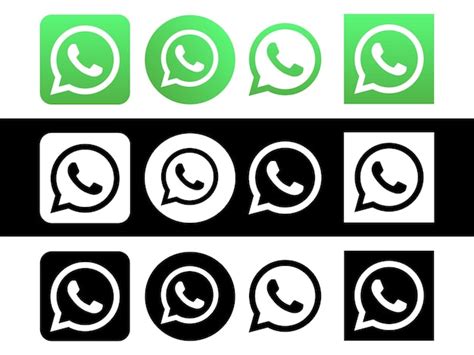 Dise O De Conjunto De Iconos De Whatsapp Dise O En Blanco Y Negro Verde