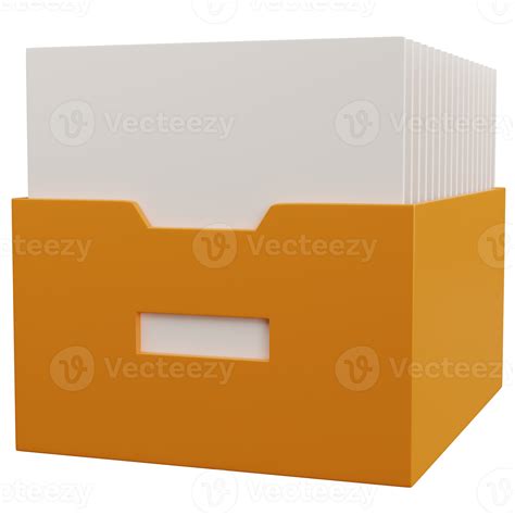 3d Rendering Yellow File Storage Isolated 10834903 Png