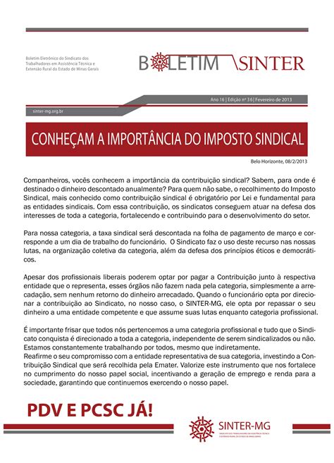 Conhe Am A Importancia Do Imposto Sindical Pdf