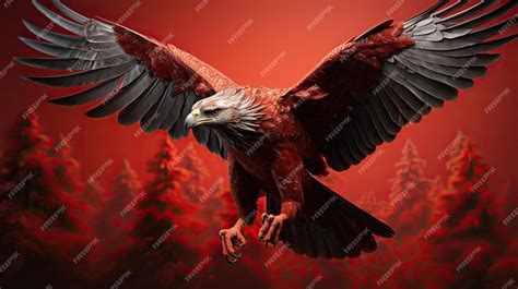 Premium AI Image | black background red eagle red eagle with black ...